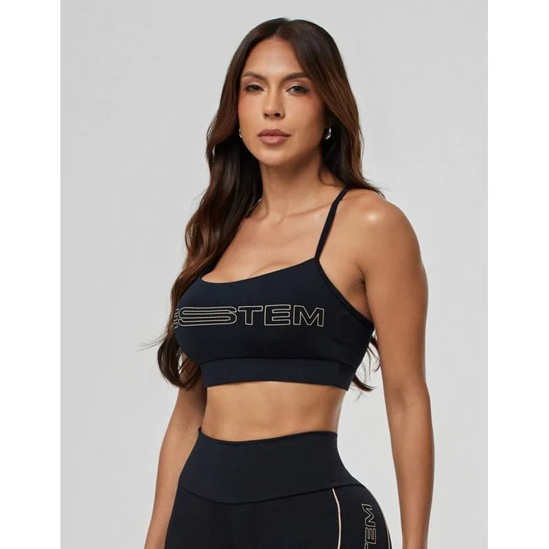 Top Média Sustentação Shape Juju Preto - Preto