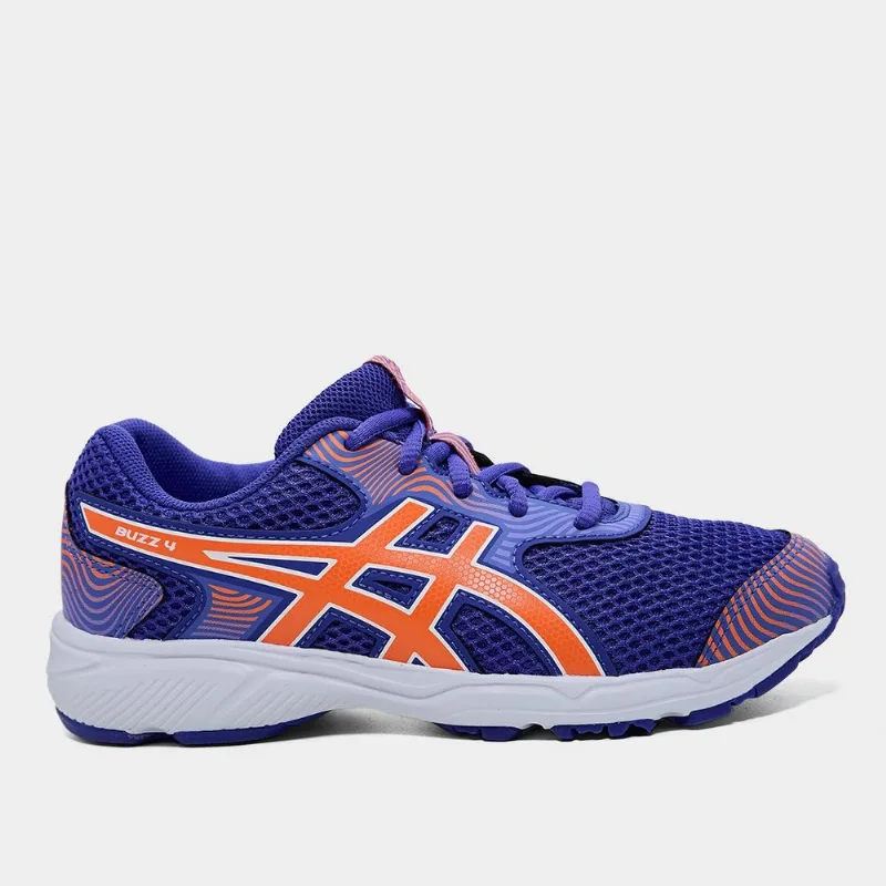 Tênis Infantil Asics Buzz 4 Gs - Unissex - Azul+Branco