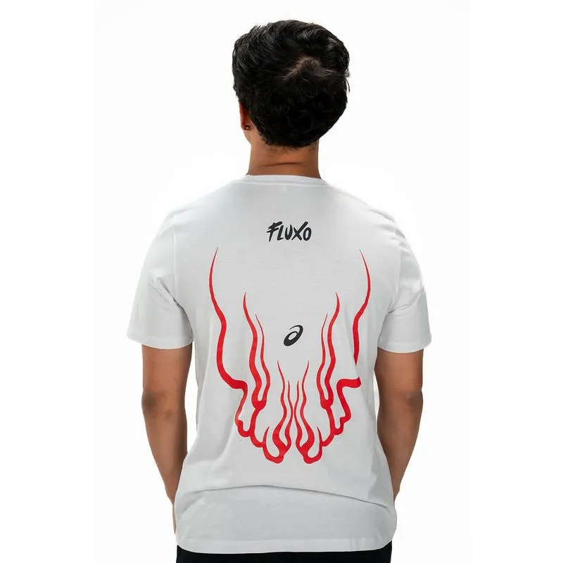 Camiseta ASICS Chama Fluxo W7M - Branco/Vermelho - tam: GG
