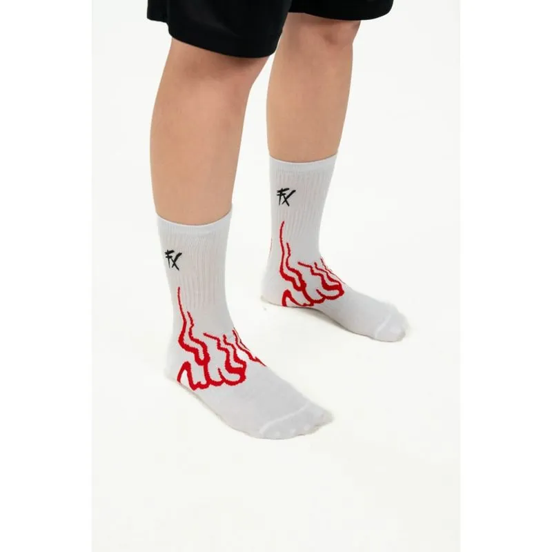 Meia ASICS Chama Quarter - Branco/Vermelho - tam: 39/43