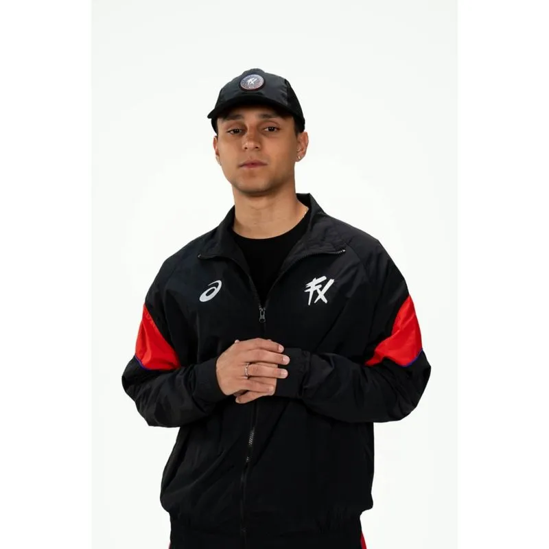 Jaqueta ASICS Retro Fluxo W7M - Preto/Vermelho - tam: G