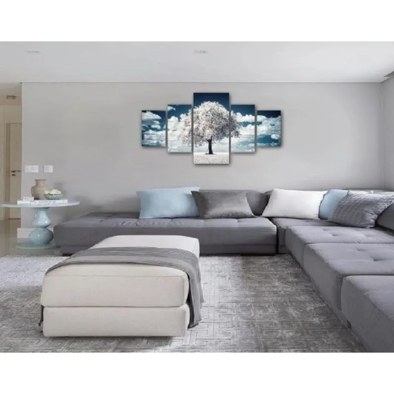 Quadro Decorativo em Mdf Mosaico Arvore Branca Decoração Quarto Sala Escritorio Fácil instalação Sem Furar Fixa Forte HD