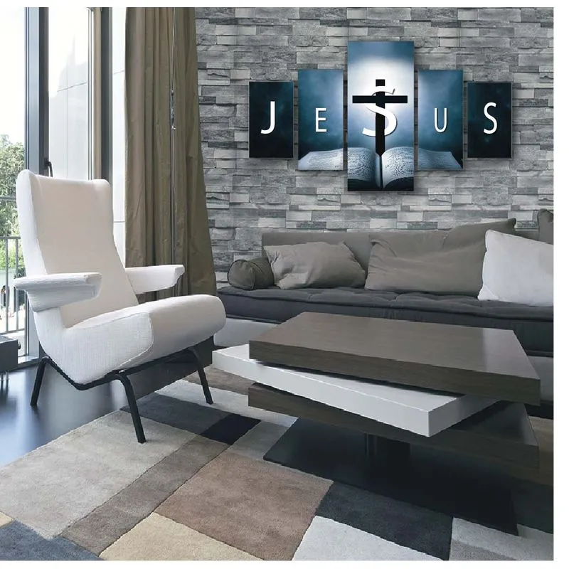 Quadro Decorativo em Mdf Mosaico Bíblia Jesus Decoração Quarto sala Escritorio Facil instalação Sem Furar Não Desbota