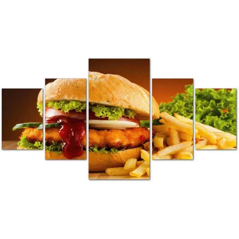 Quadro Decorativo em Mdf Mosaico Burger Decoração Lanchonete Hamburgueria Fácil instalação Sem Pregar Não desbota HD