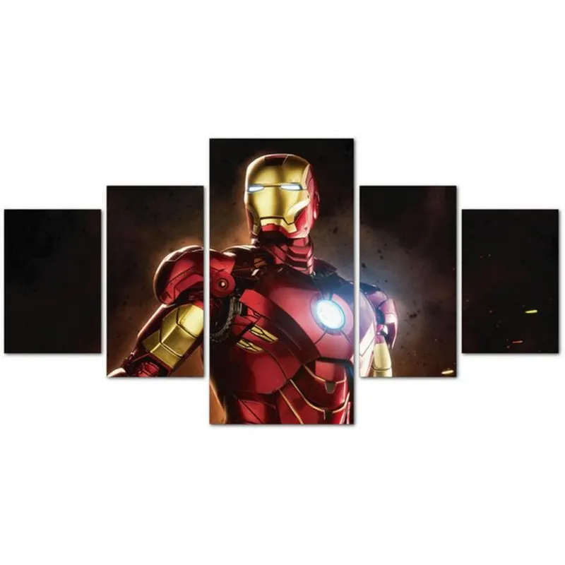 Quadro Decorativo em Mdf Mosaico Homem de Ferro Decoração Herois Quarto Sala Facil instalação Sem Furar Não Desbota Hd