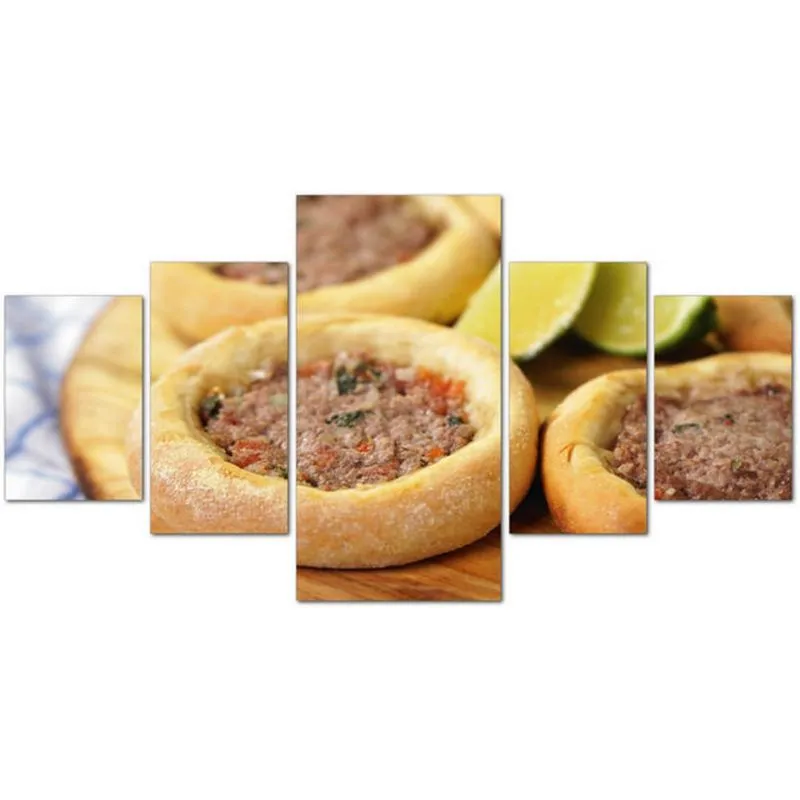 Quadro Decorativo em Mdf Mosaico Esfihas Decoração Lanchonete Esfiharia Pizzaria Fácil instalação Sem Furar Não desbota
