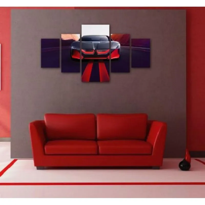 Quadro Decorativo em Mdf Mosaico Carro BMW Decoração Paisagem Quarto Sala Facil instalação Sem Furar Não Desbota HD Top