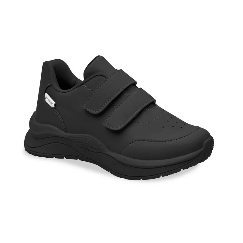 Tênis Ortofino Infantil Velcro Duplo Preto 35