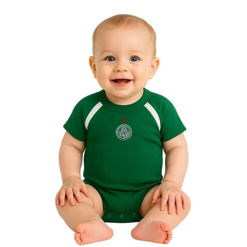 Body Bebê Palmeiras Camisa de Jogo Verde Oficial M