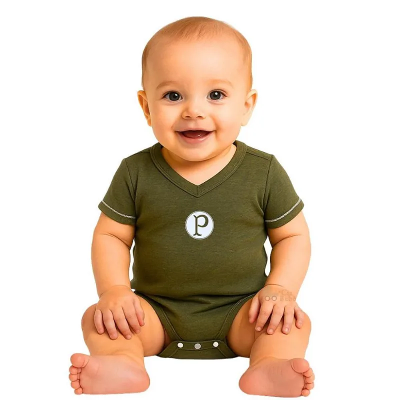 Body Bebê Palmeiras Vintage Melange Verde Oficial P