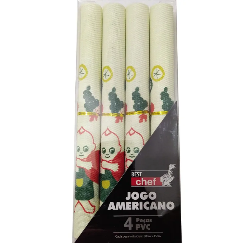 Jogo Americano Jolitex 4 Peças pvc Menino com Vegetais