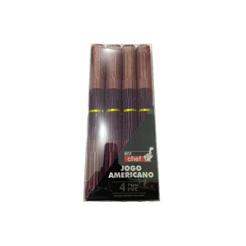 Jogo Americano Jolitex Best Chef 4 Peças Pvc Listra Roxa