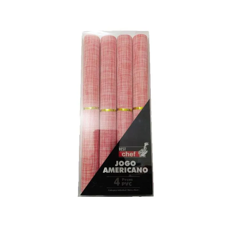 Jogo Americano Jolitex Best Chef 4 Peças Pvc Mescla Rosa
