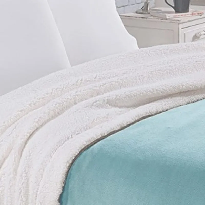 Manta Sherpa Queen Andreza Azul Claro