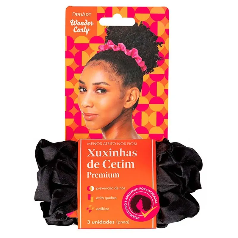 Xuxinha de Cetim Premium ProArt Wonder Curly Preto
