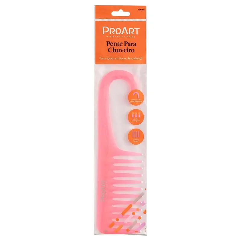 Pente de Cabelo Proart Para Chuveiro Rosa
