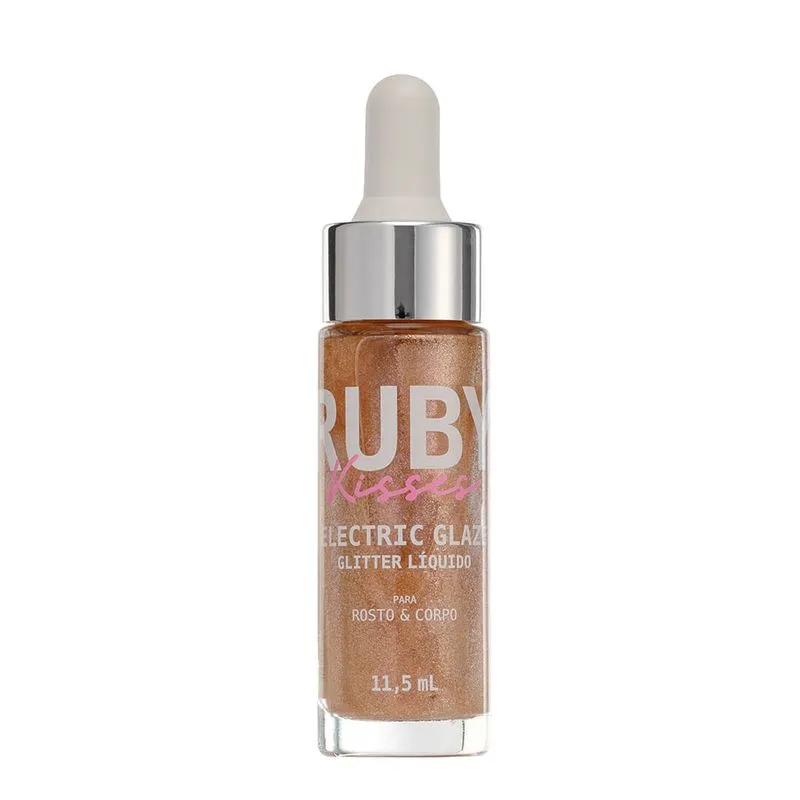 Glitter Líquido Ruby Kisses - Electric Glaze Blush Gold