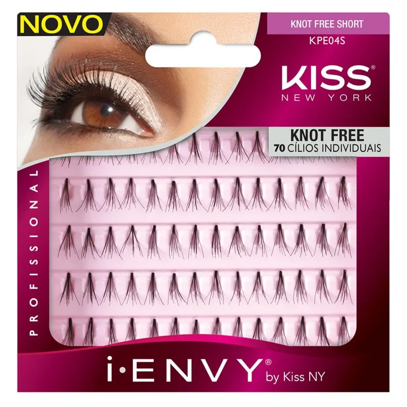 Cílios Postiços Kiss NY - I-Envy Individual sem Nó Curto Multi-Pack