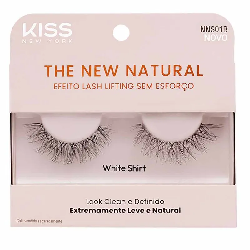 Cílios Postiços Kiss New York The New Natural White Shirt 1 par