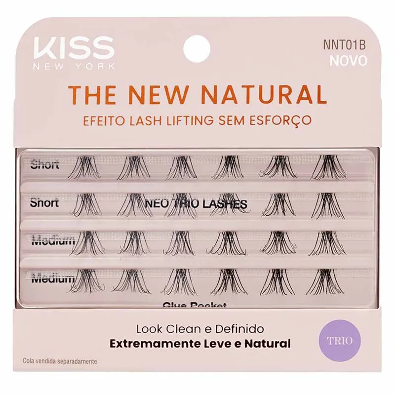 Cílios Postiços Kiss New York The New Natural Trio 01 24Un