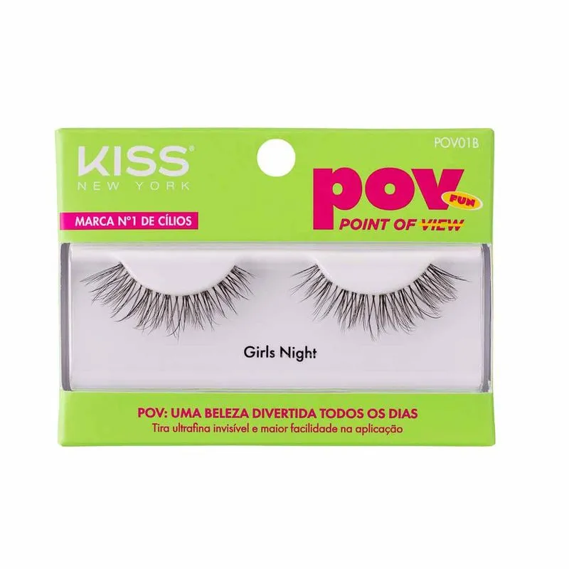 Cílios Postiços Kiss NY POV Girls Night - 01B 1Un