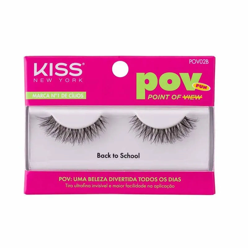 Cílios Postiços Kiss NY POV Back To School - 02B 1Un