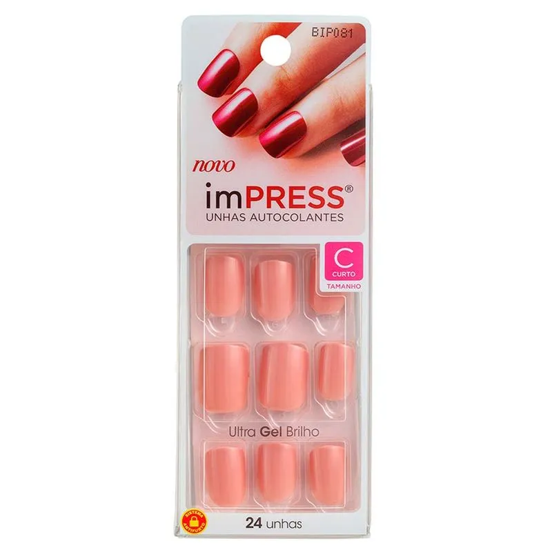 Unhas Postiças Kiss NY Impress Color Curto Summer Love 1 Un