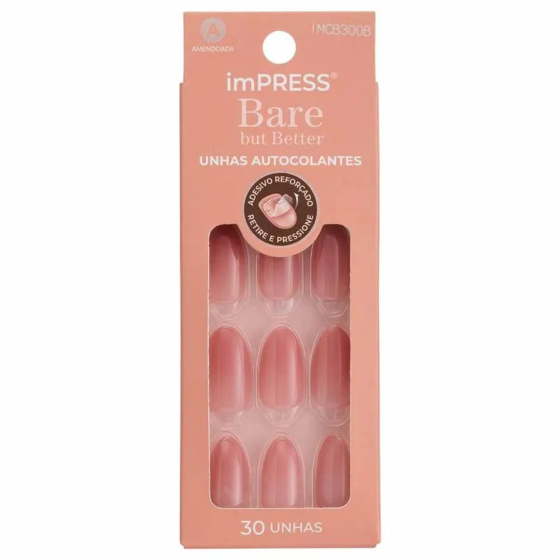 Unhas Autocolantes ImPRESS Bare But Better - Back to Basics 1Un