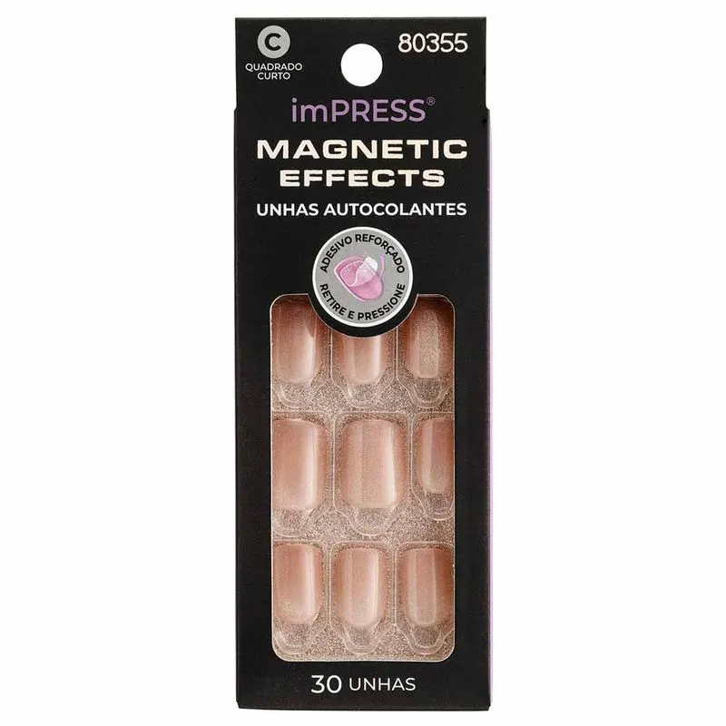 Unhas Autocolantes ImPRESS Magnetic Effects Starstruck - Quadrado Curto 1Un
