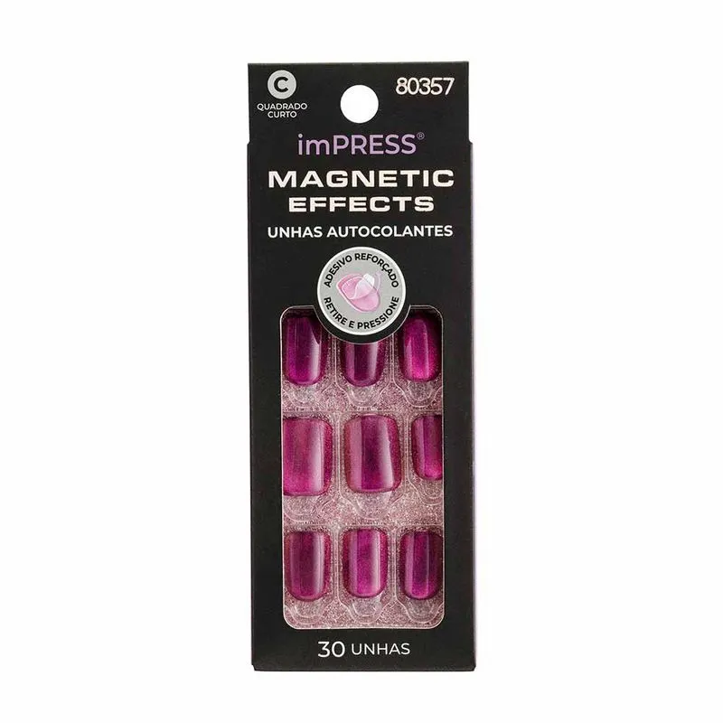 Unhas Autocolantes ImPRESS Magnetic Effects Levels - Quadrado Curto 1Un