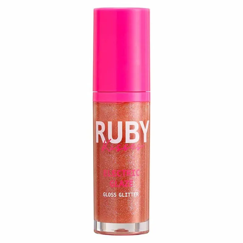 Gloss Glitter Ruby Kisses - Electric Glaze Blush Gold