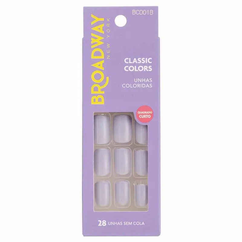 Unhas Coloridas Kiss NY Broadway Yogurt Quadrado Curto 1Un