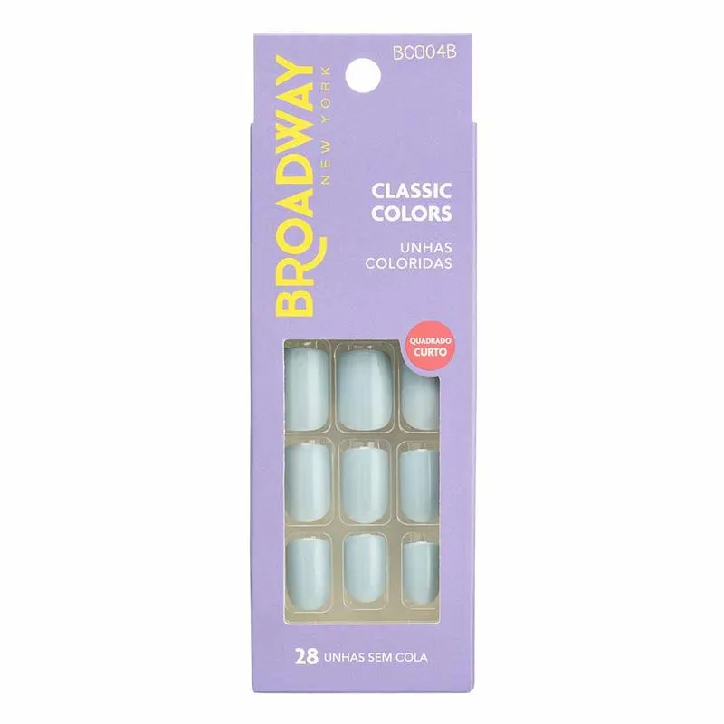 Unhas Coloridas Kiss NY Broadway Lipstick Quadrado Curto 1Un