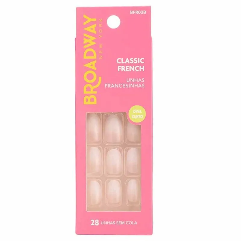 Unhas Francesinhas Kiss NY Broadway Oval Curto 1Un