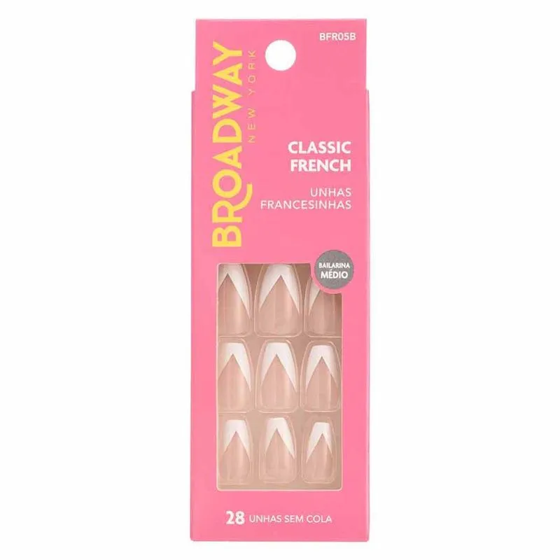 Unhas Francesinhas Kiss NY Kiss Broadway Bailarina Médio 1Un