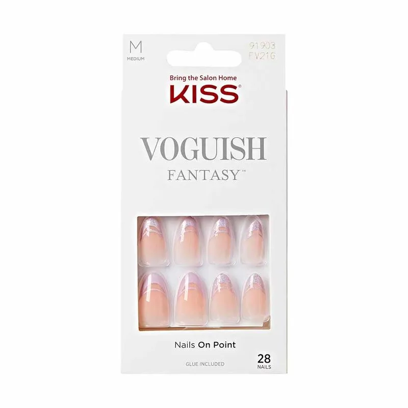 Unhas Postiças Kiss NY Voguish Fantasy - Fairy Tale Nude e Lilas