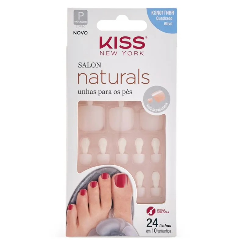 Unhas Postiças para Pés Kiss NY - Salon Naturals 1 Un