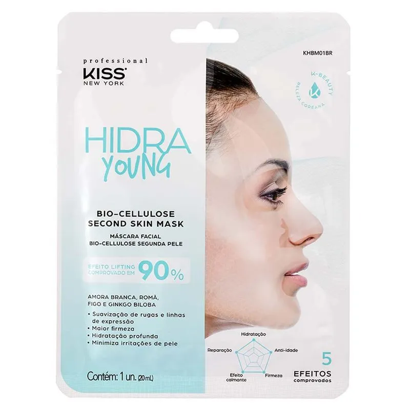 Máscara Facial Bio-Cellulose Kiss NY Hidra Young 1 Un
