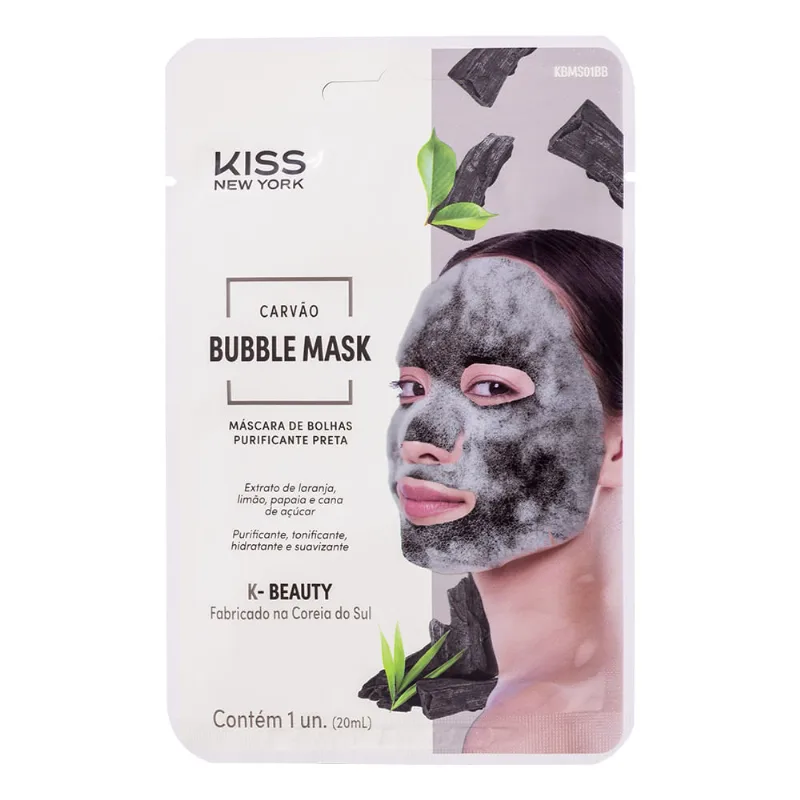 Máscara de Bolhas Preta Carvão - Kiss New York Máscara de Bolhas Preta – Carvão