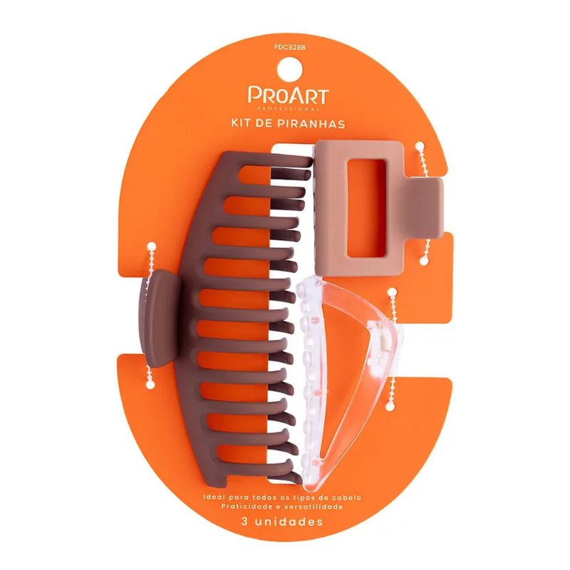 Kit Piranhas de Cabelo 3 uni - ProArt Brown