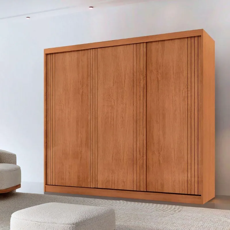 Guarda Roupa Casal Connor 100% Mdf 3 Portas E 2 Gavetas Naturalle - Moderna