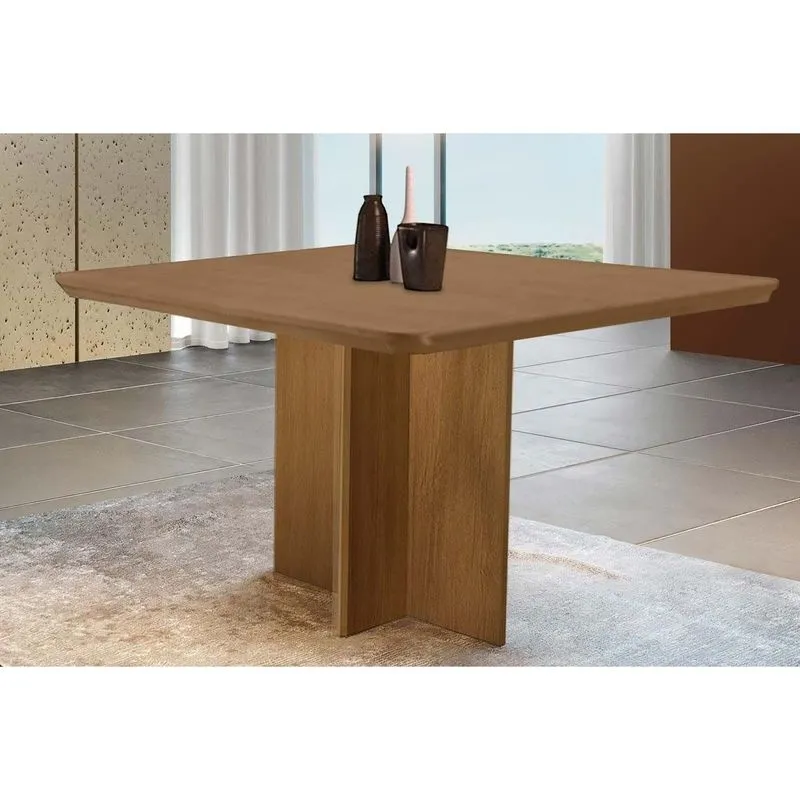 Mesa de Sala Jantar Berlim c/ Tampo Madeirado c/ Canto Curvo 120X80cm Naturale/Naturale - Rufato
