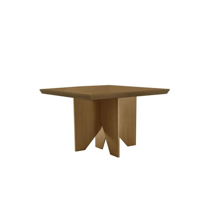 Mesa de Sala Jantar Nevada c/ Tampo Madeirado c/ Canto Curvo 90X90cm Naturale/Naturale - Rufato
