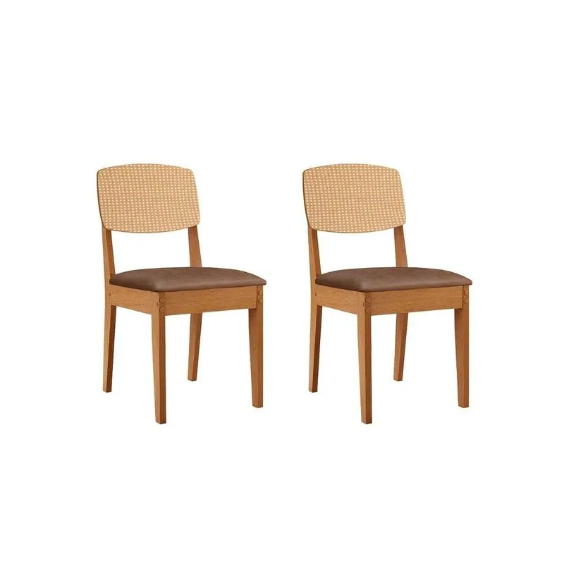Cadeira Sala de Jantar Havana Premium Kit 2 Un Naturalle/Corano Capuccino - Rufato