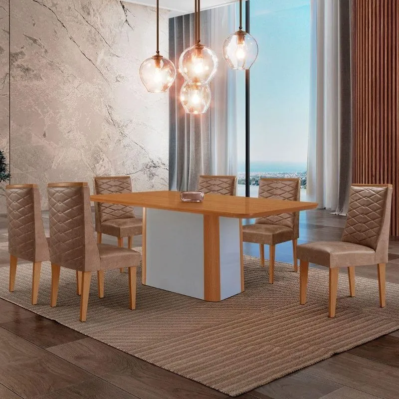 Mesa De Jantar Isadora 180cm Tampo Mdf Laminado Tork Off White