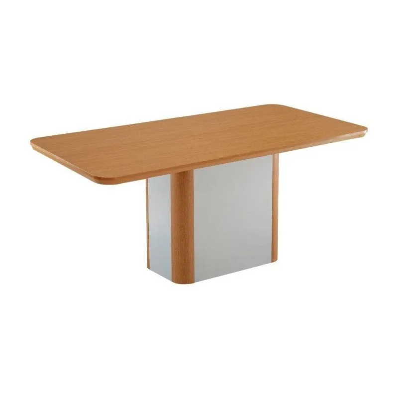Mesa De Jantar Isadora 180cm Tampo Mdf Canto Copo Moderna Naturalle/off White
