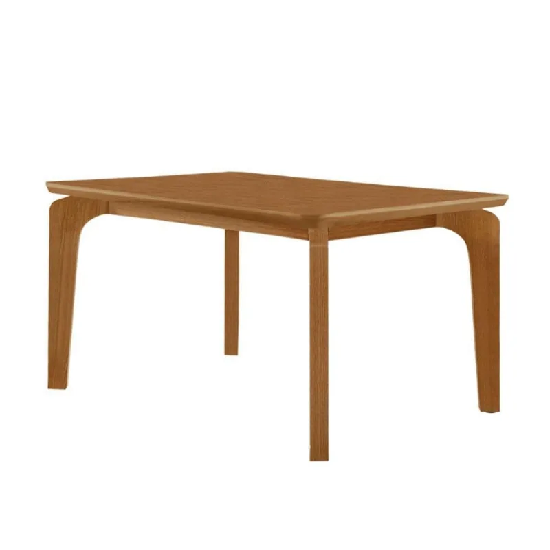 Mesa De Jantar Liz 120cm Canto Copo Moderna Mobília Naturalle - Moderna