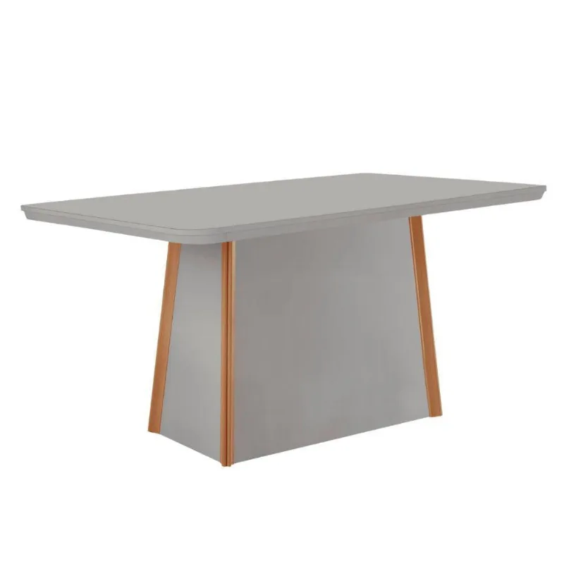 Mesa De Jantar Diane 120cm Tampo Mdf E Vidro Moderna Mobilia Naturalle/off White/serig. Off Com Vidro - Moderna