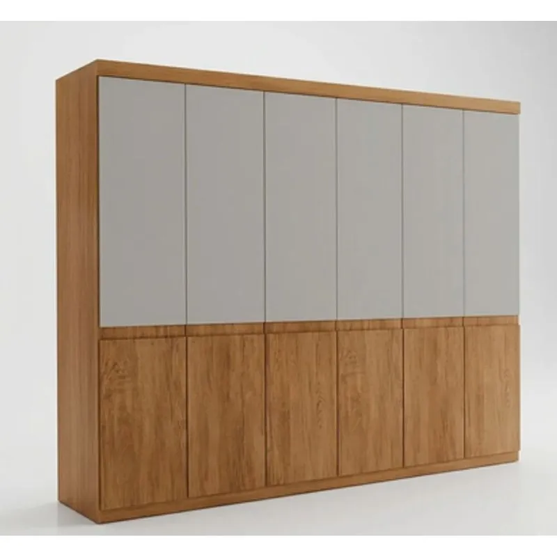 Guarda Roupeiro San Andres 6 Portas Com Pes Nature E Off White E Nature - Rufato