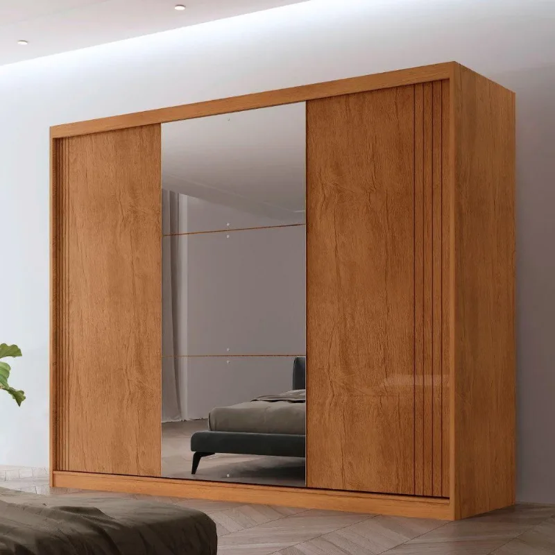 Guarda Roupa Casal Connor 3 Portas E 4 Gavetas 6 Prateleiras Naturalle - Moderna